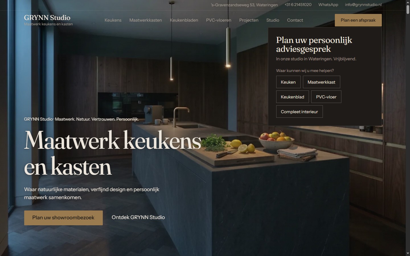 Schermafbeelding van grynnstudio.nl